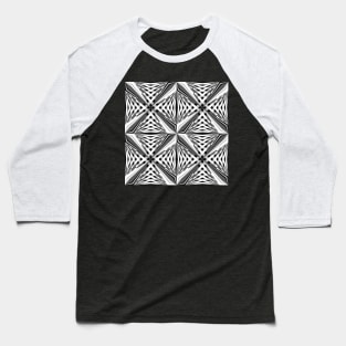 Black and White Geometric Star Baseball T-Shirt